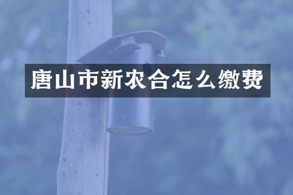 唐山市新农合怎么缴费
