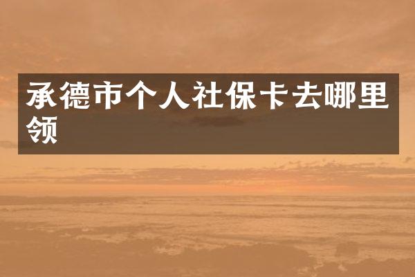 承德市个人社保卡去哪里领