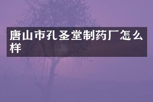 唐山市孔圣堂制药厂怎么样