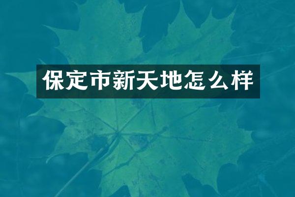 保定市新天地怎么样