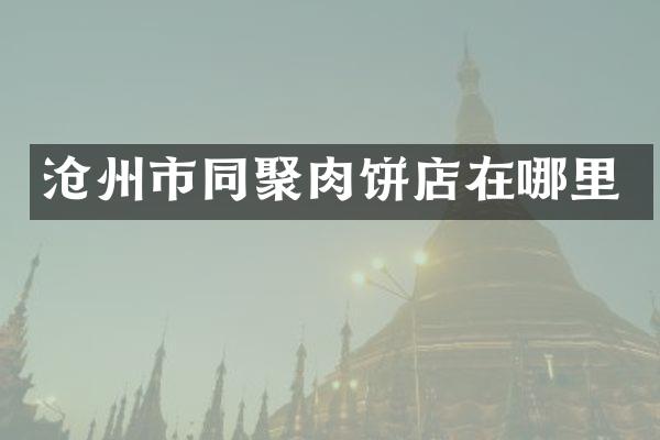 沧州市同聚肉饼店在哪里