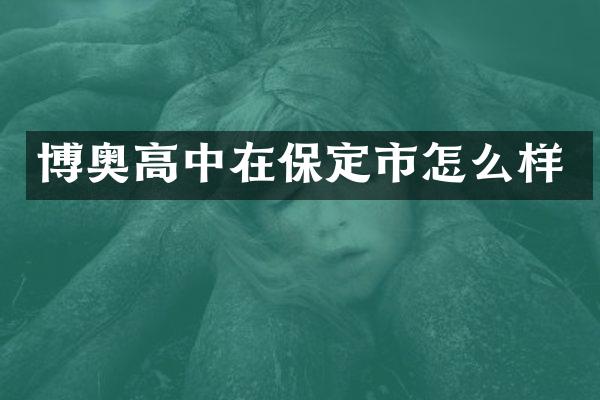 博奥高中在保定市怎么样