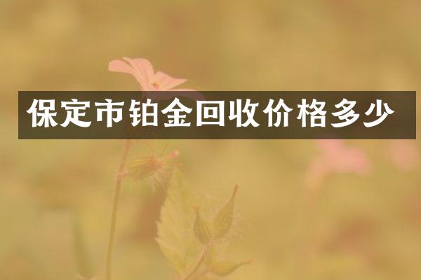 保定市铂金回收价格多少