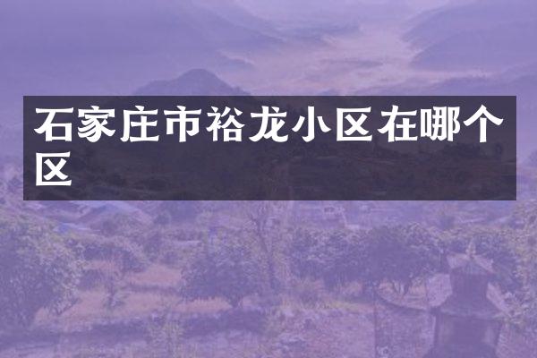 石家庄市裕龙小区在哪个区