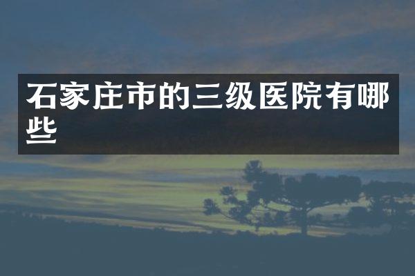 石家庄市的三级医院有哪些