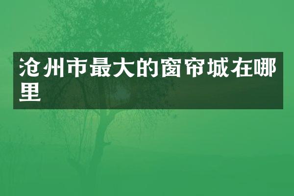 沧州市最大的窗帘城在哪里