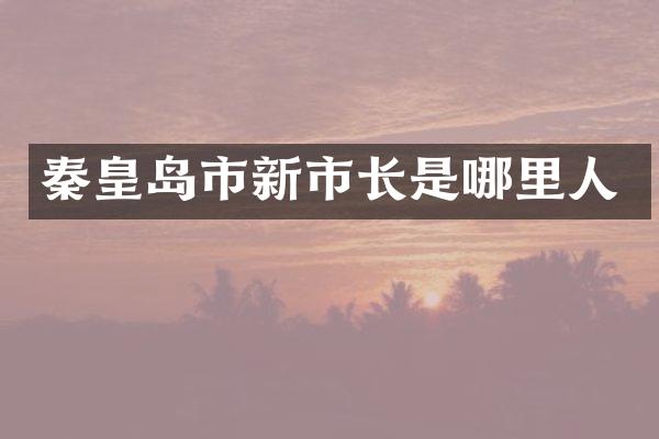 秦皇岛市新市长是哪里人