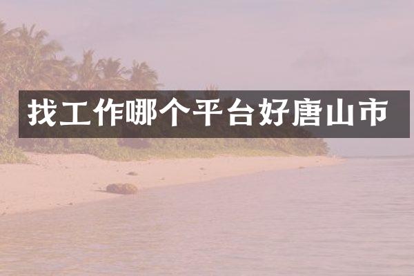 找工作哪个平台好唐山市