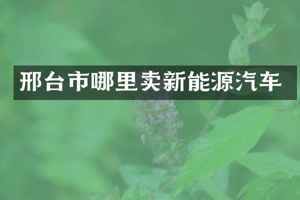 邢台市哪里卖新能源汽车