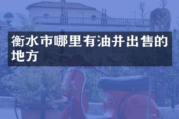衡水市哪里有油井出售的地方