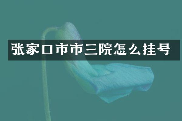张家口市市三院怎么挂号
