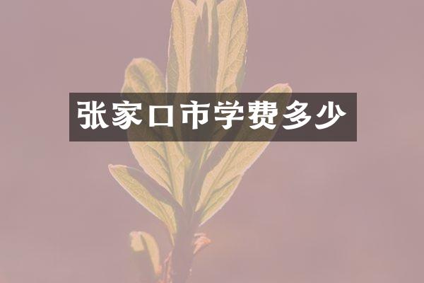 张家口市学费多少