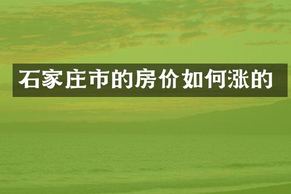 石家庄市的房价如何涨的