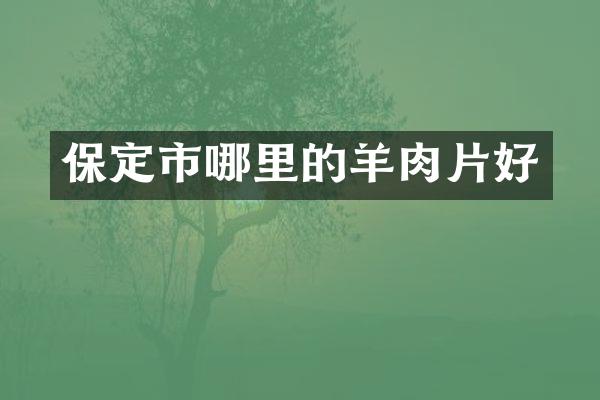 保定市哪里的羊肉片好