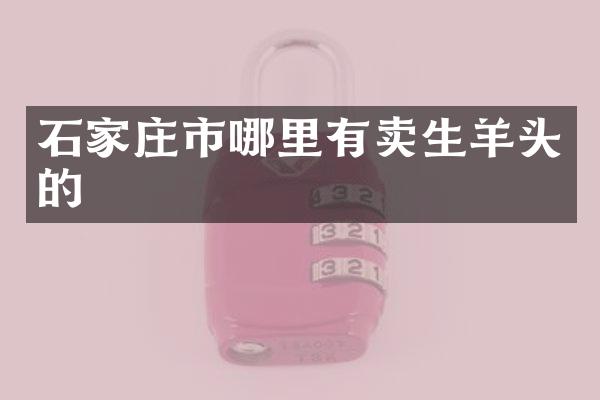 石家庄市哪里有卖生羊头的