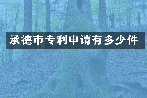 承德市专利申请有多少件
