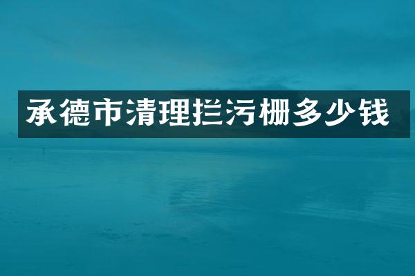 承德市清理拦污栅多少钱