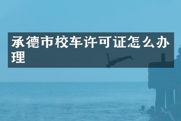 承德市校车许可证怎么办理