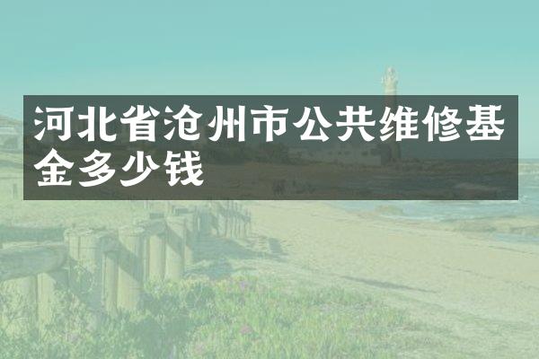 河北省沧州市公共维修基金多少钱