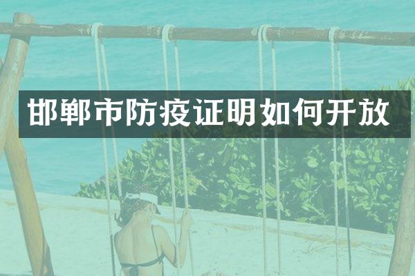 邯郸市防疫证明如何开放