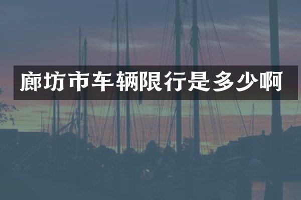 廊坊市车辆限行是多少啊