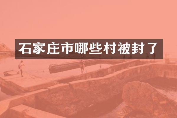 石家庄市哪些村被封了
