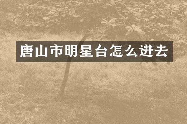 唐山市明星台怎么进去