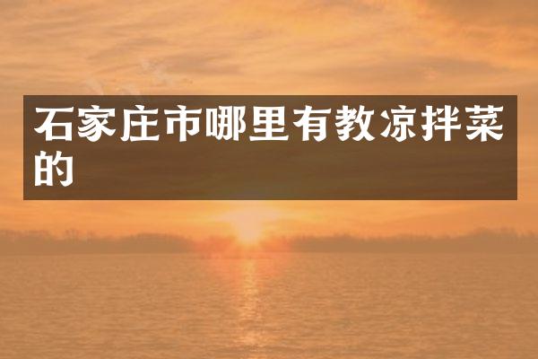 石家庄市哪里有教凉拌菜的