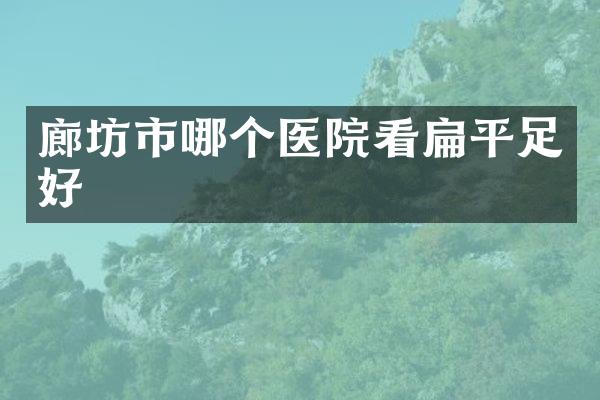 廊坊市哪个医院看扁平足好
