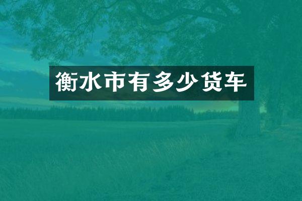 衡水市有多少货车