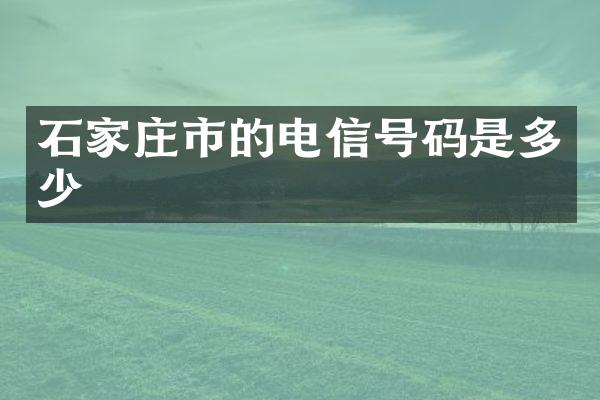 石家庄市的电信号码是多少