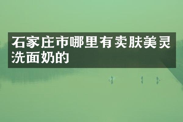 石家庄市哪里有卖肤美灵洗面奶的