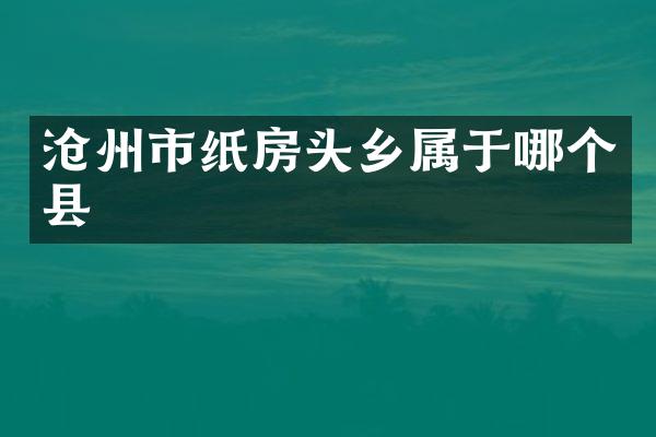 沧州市纸房头乡属于哪个县