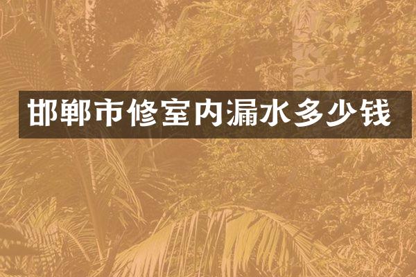 邯郸市修室内漏水多少钱