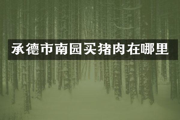 承德市南园买猪肉在哪里