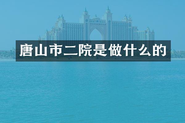 唐山市二院是做什么的