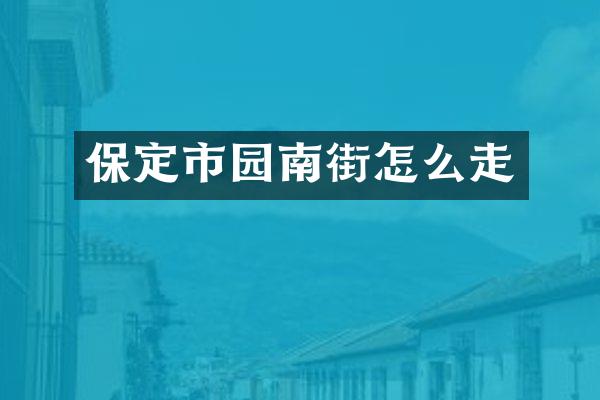 保定市园南街怎么走