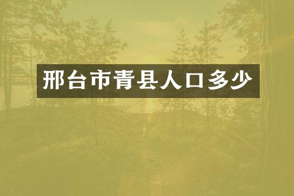 邢台市青县人口多少