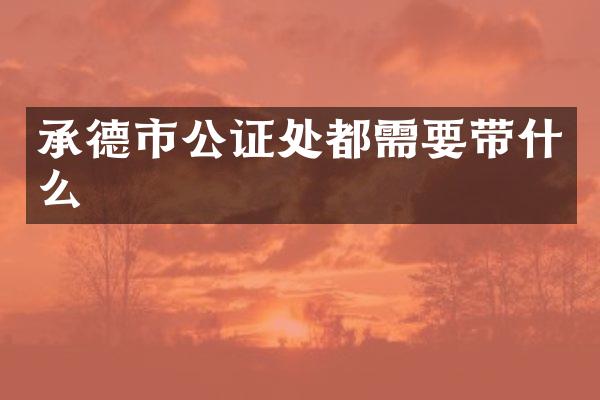 承德市公证处都需要带什么