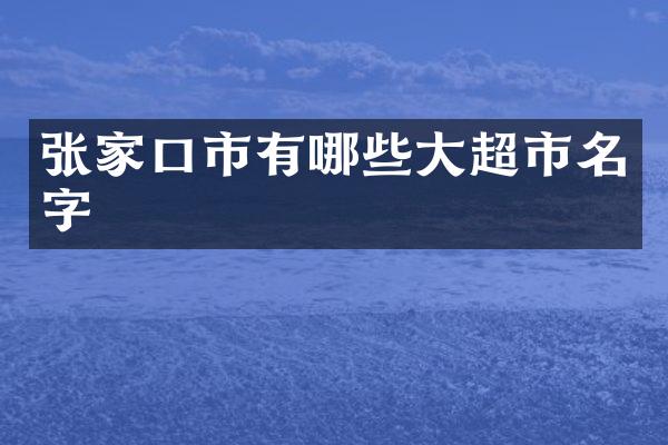 张家口市有哪些大超市名字