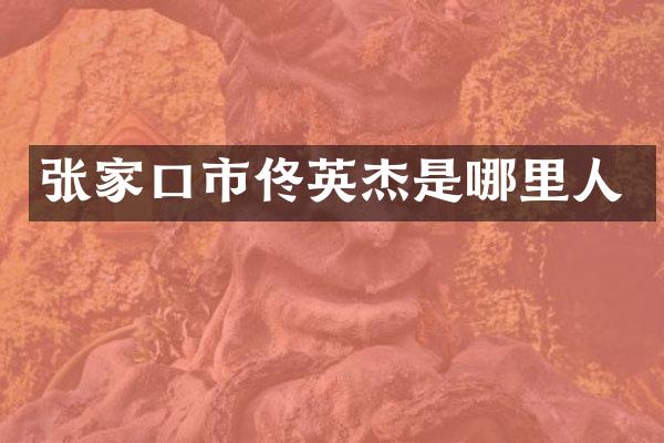 张家口市佟英杰是哪里人