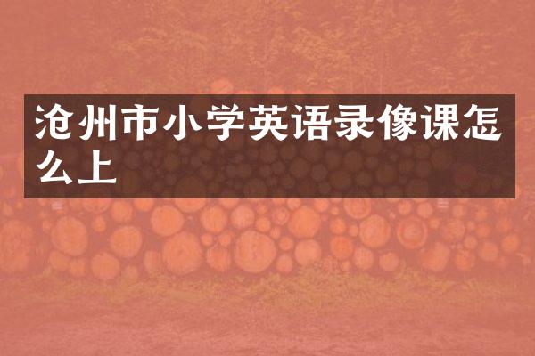 沧州市小学英语录像课怎么上