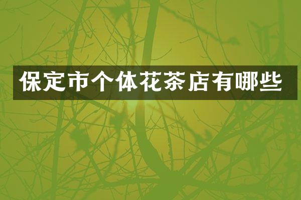 保定市个体花茶店有哪些