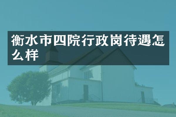 衡水市四院行政岗待遇怎么样