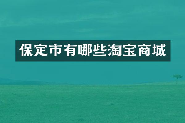保定市有哪些淘宝商城