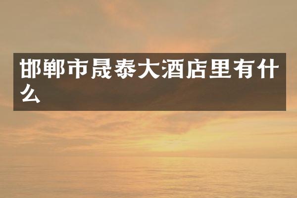 邯郸市晟泰大酒店里有什么