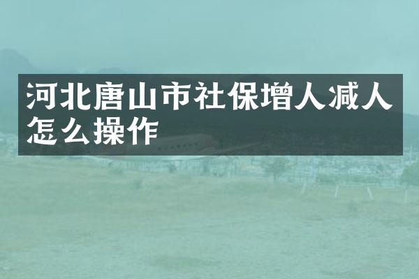 河北唐山市社保增人减人怎么操作