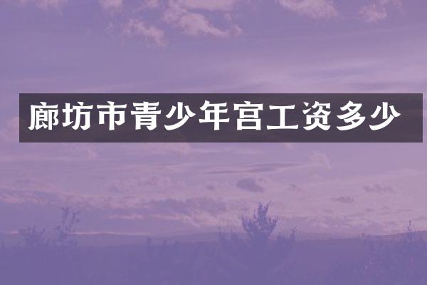 廊坊市青少年宫工资多少