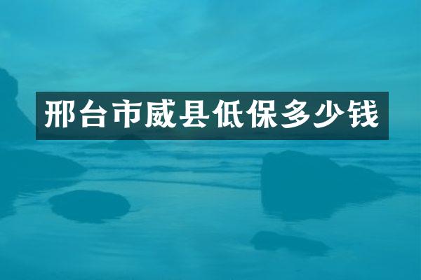 邢台市威县低保多少钱