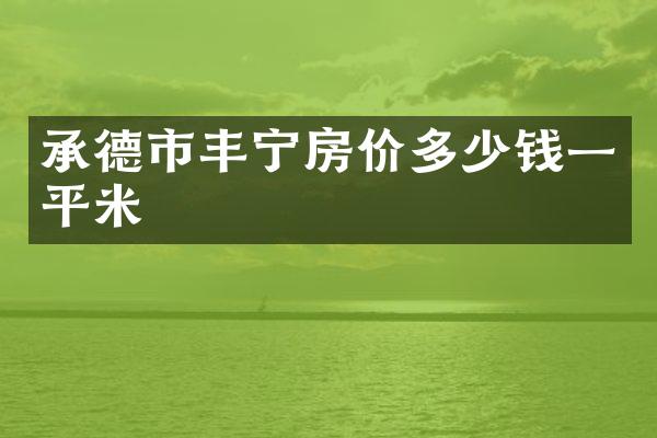 承德市丰宁房价多少钱一平米